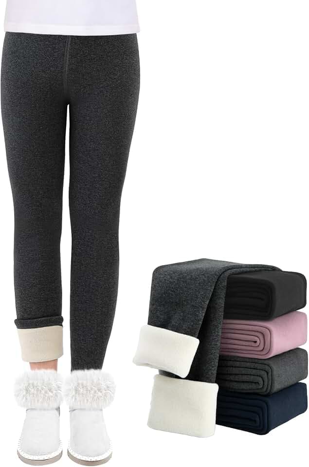 Thermo Leggings Mädchen 5-13 Jahre Kinder Gefütterte Leggings Warme Leggings Winter 1 Pack