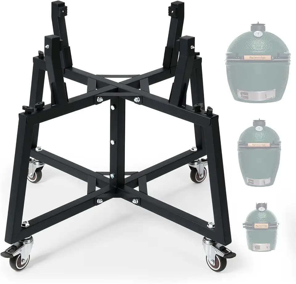 Green Big Egg Nest, Rolling Cart for Big Green Egg Accessories
