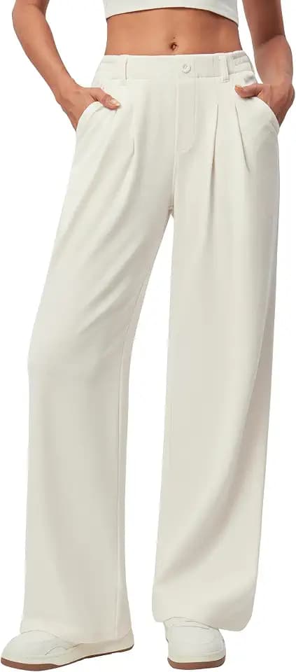 Wide Leg Dress Pants for Women Pull on Work Pants Business Casual Outfits