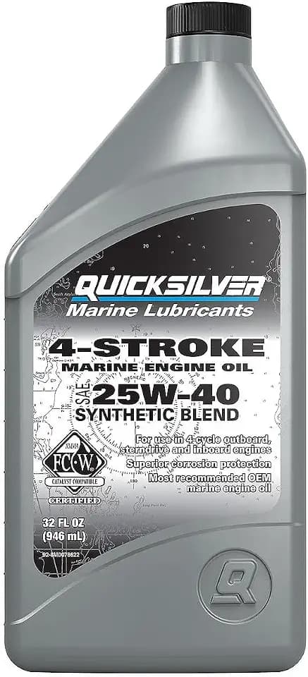 Quicksilver 25W-40 Synthetic Blend 4-Stroke Marine Engine Oil, 1 Quart