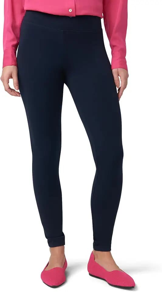 HUE Damen-Leggings aus ultraweicher Baumwolle mit breitem Bund, lang und als Capri-Hose