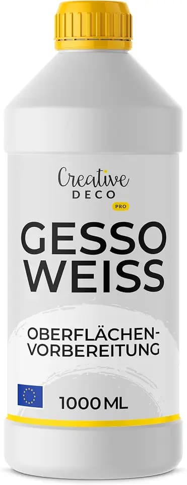 Creative Deco Professionell Weiße Gesso | 1L | Farbzusätze für Acrylmalerei