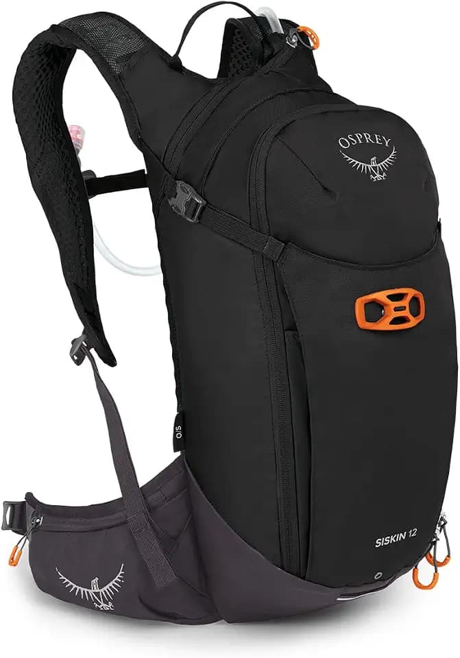 Osprey Siskin 12L Men's Biking Backpack with Hydraulics Reservoir, Black