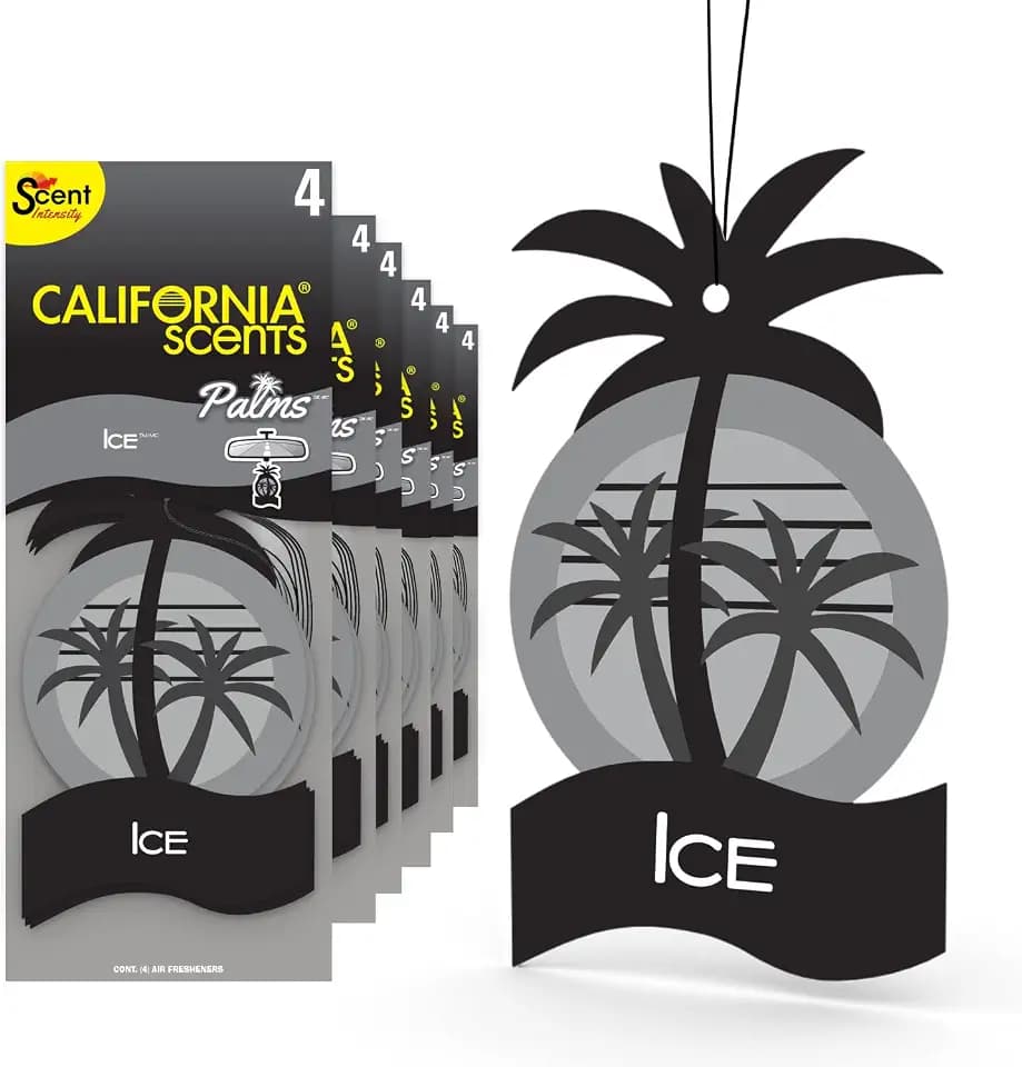 California Scents Palms Ice Paper Car Air Freshener, Pack of 6 x 4 units