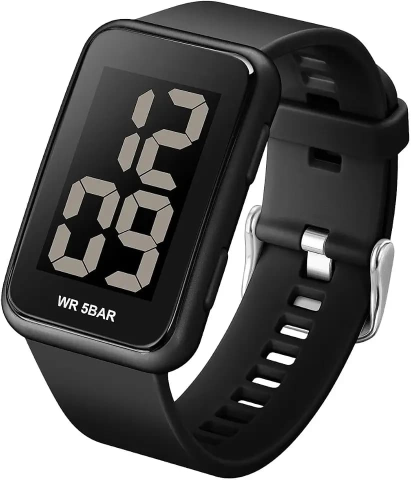 Mens Digital Watch Large Display Womens Waterproof Watches for Men