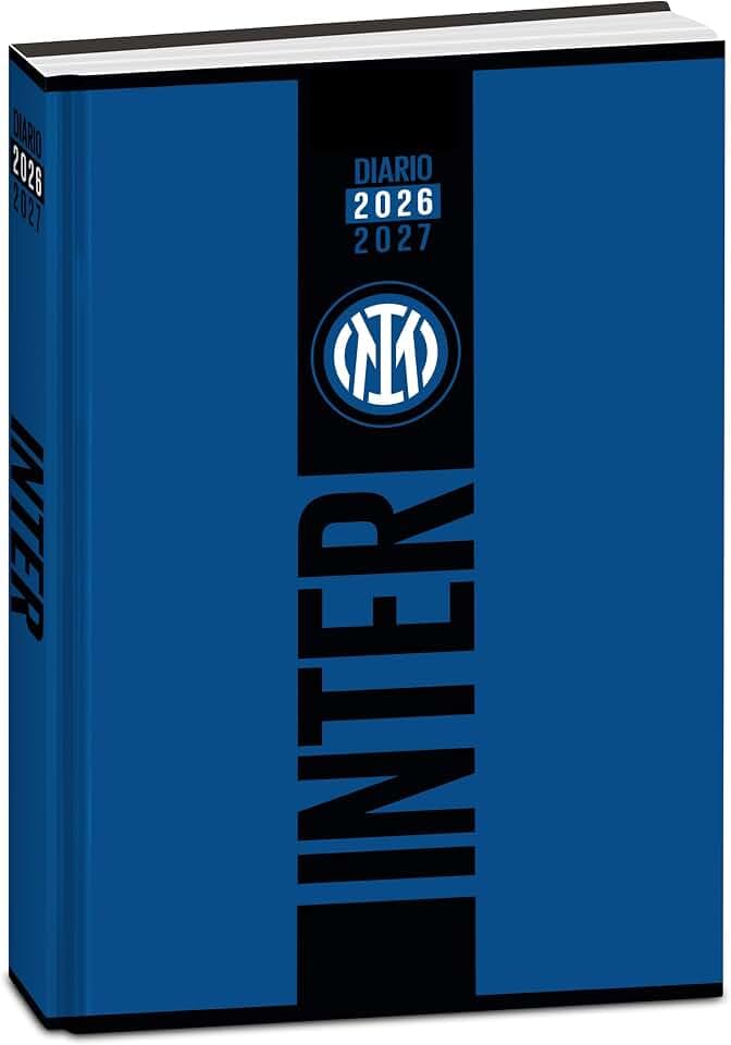 Seven Schultagebuch Datato Inter Standard 12 Monate, Schwarz Hellblau, blauer Einband, offizielles Produkt, Rucksack-Zubehör, Jungen
