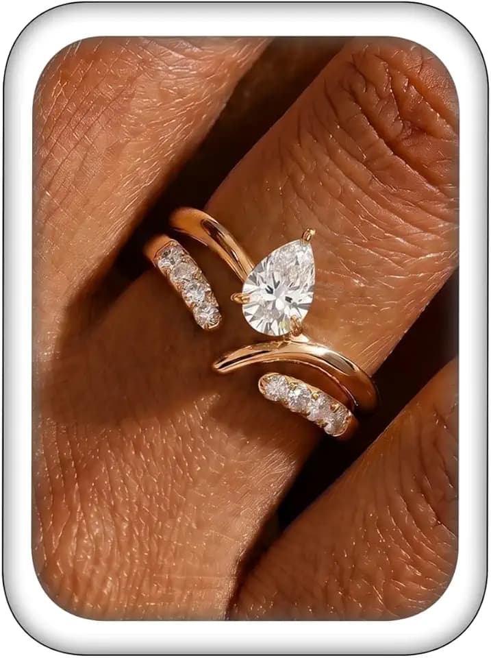 14K Gold & Silver Plated Stackable CZ Rings for Women, Sizes 5-10