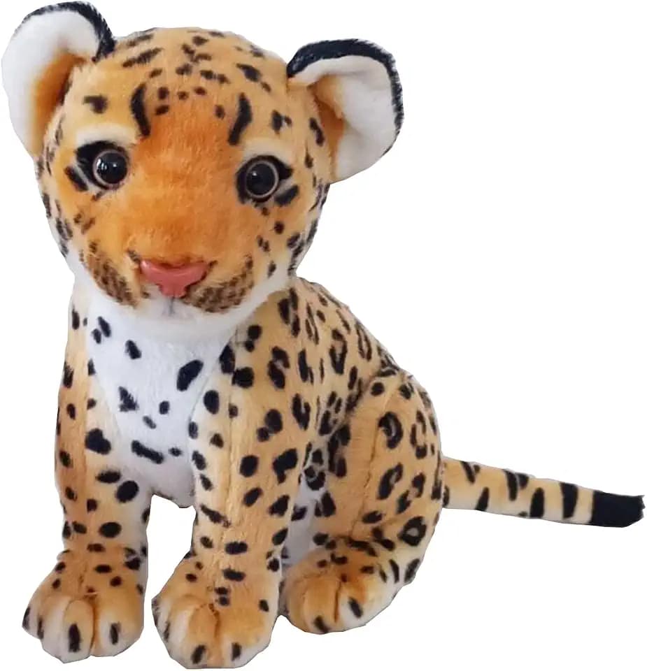 Brown Cheetah Stuffed Animals 9.8 inch, Cute & Lifelike Leopard Stuffed Animals Plush Toy Gifts for Boys and Girls (9.8 inch)