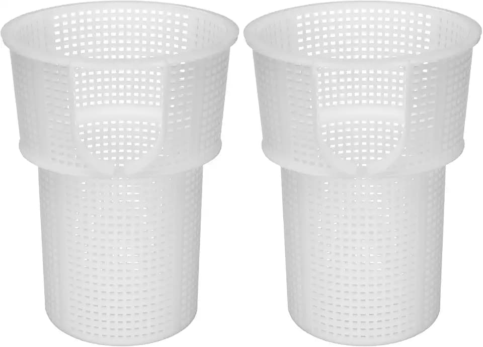 LemonRoad 2 Pcs Pool Pump Basket Replacement Compatible with Superflo Vs Pool Pump Pentair Filter, Skimmer Strainer Basket-Remove Leaves and Debris (White)