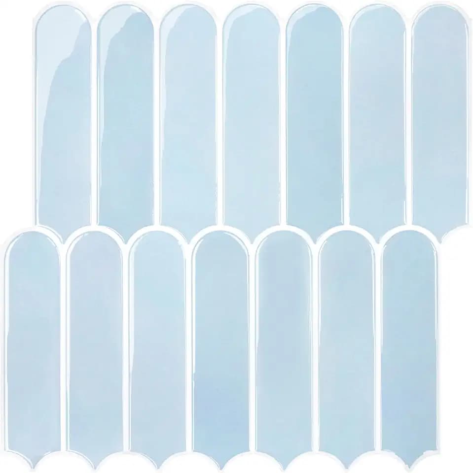 COMSTICKC Dickere 3D Fliesenaufkleber Klebefliesen Hellblau, 10-Stück