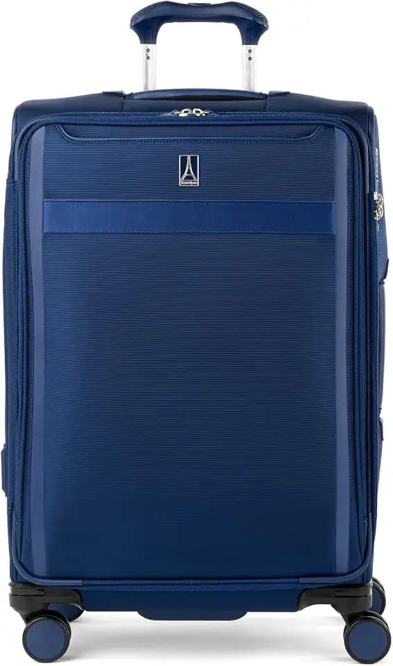 Travelpro VersaPack+ Softside Checked Luggage Suitcase, Navy Blue, 25-Inch