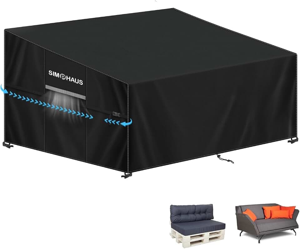Abdeckhaube Palette Abdeckplane Palettenmöbel Abdeckung für Gartenbank 2 sitzer Outdoor-Sofa Abdeckung Wasserdicht UV-Beständiges 420D Oxford Gewebe Abdeckplane Palettensofa 135x99x89/61cm