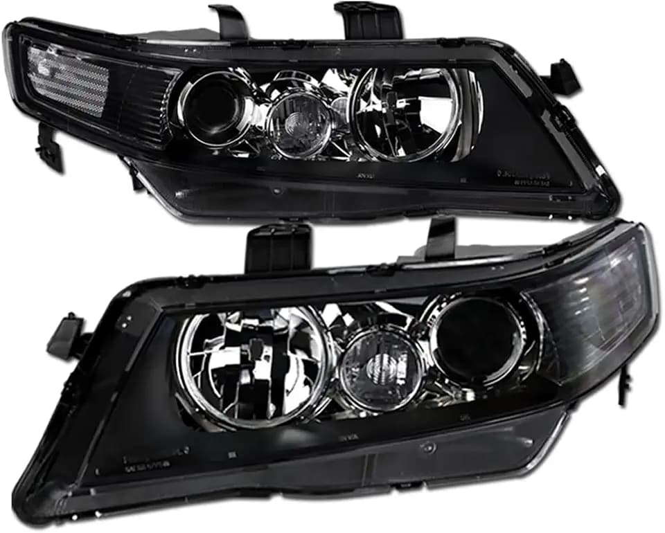 Alpha Owls 8709856 Black Housing Projector Headlights Compatible With 2004-2008 Acura TSX
