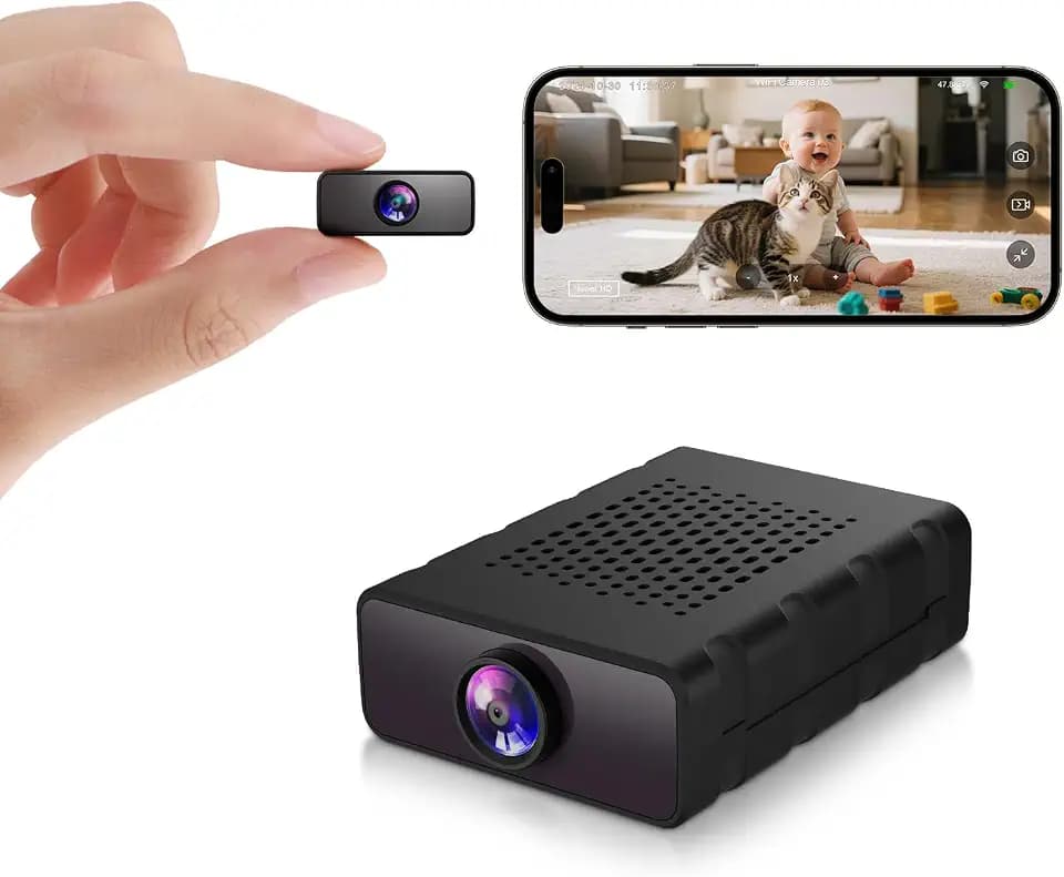 Mini Camera with Free Cloud, 4K Nanny Cam Hidden Home Spy Camera for Security | Night Vision Motion Detection (2A01)
