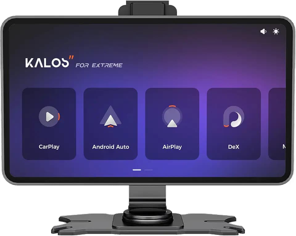 KALOS PAD Wireless Carplay Screen for Car 4K Dash Cam, 9" Carplay & Android Auto Car Stereo, with 1080p Backup Camera, BOE LCD/Mirror Link/Gesture Control/POP Island