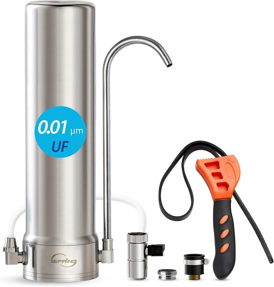 iSpring CKC1S Wasserfilter, mehrstufiger Edelstahl-Tischwasserfilter