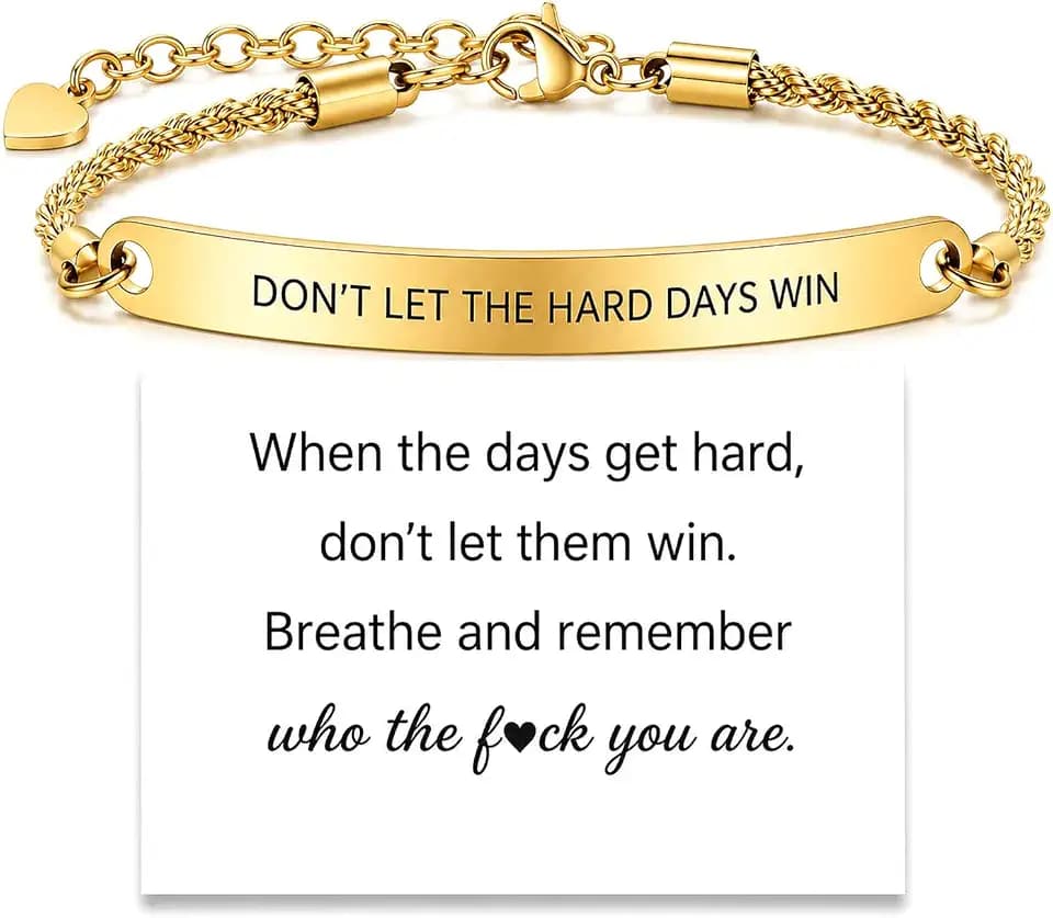 Dont Let The Hard Days Win Bracelet for Women Men Adjustable Engraved Beaded Bracelet Motivational Inspirational Bracelets Inspirational Little Words Project Gifts for Hard Times Jewelry Gifts