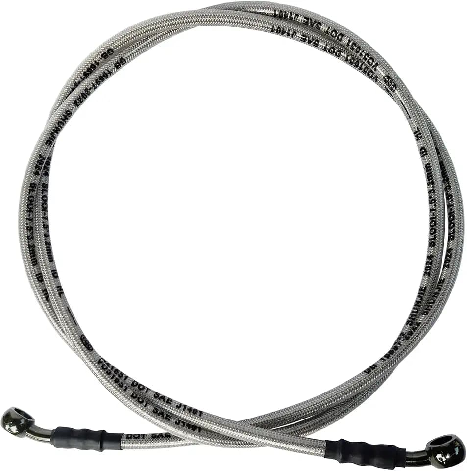 Braided Hydraulic Brake Hose Line Brake Cable Universal Brake Lines Compatible with Dirt Bike Softail ATV UTV Go Kart GY6 Scooter 10mm Banjo Ends M10 43.3" / 110cm