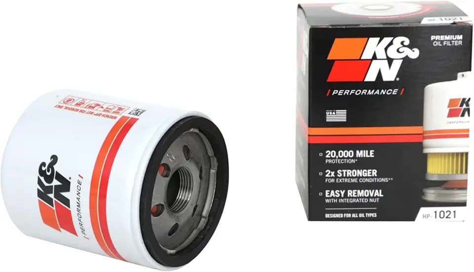 K&N Oil Filter: 20,000 Mile Engine Protection with Wrench Off Nut, HP-1021
