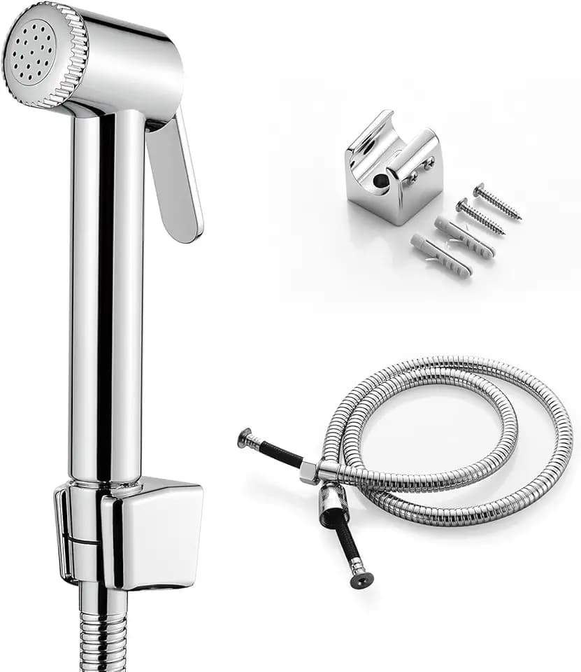 Ibergrif M20282 WC-Bidetbrause Set, 1,2 m Schlauch, Chrom, G1/2