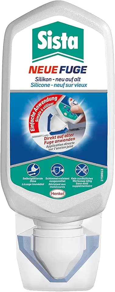 Sista Neue Fuge, weiße Silikon Dichtmasse für Küche & Bad, 1x80ml