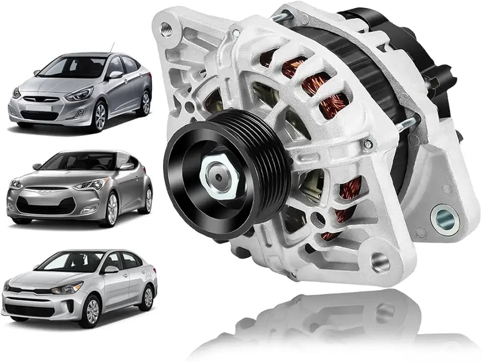 90A Alternator FIT for 2012-2017 Hyundai Accent Veloster 1.6L, FIT for 2012-2013 Kia Rio 1.6L, Replace 37300-2B510 37300-2B500 13209, 12V 6-Groove Generator