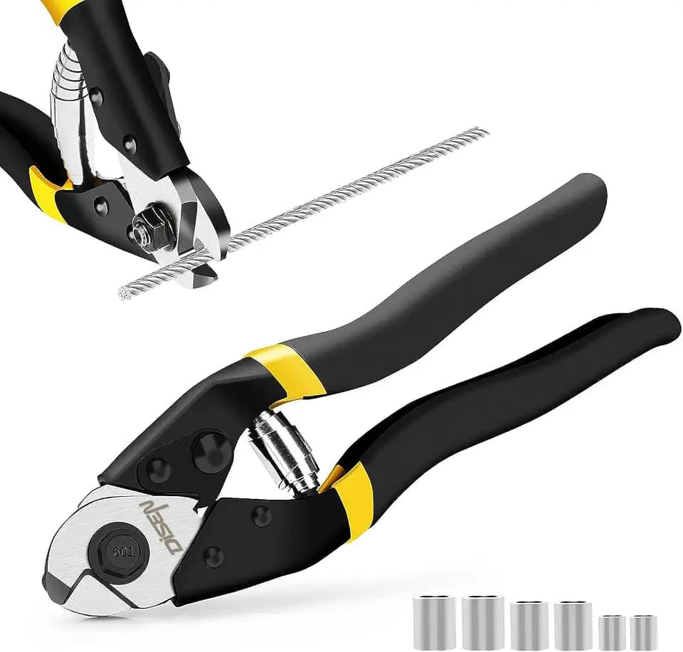 DISEN Wire Cutters Heavy Duty Cutting Up to 3/16", Cable Cutters for Fence