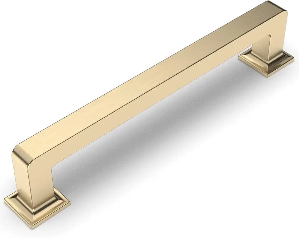 Amerdeco 10 Pack Brushed Brass Cabinet Pulls 5 Inch(128MM) Hole Centers Kitchen Cabinet Handles Cabinet Hardware Kitchen Handles for Cabinets Cupboard Handles Drawer Pulls ZH0019