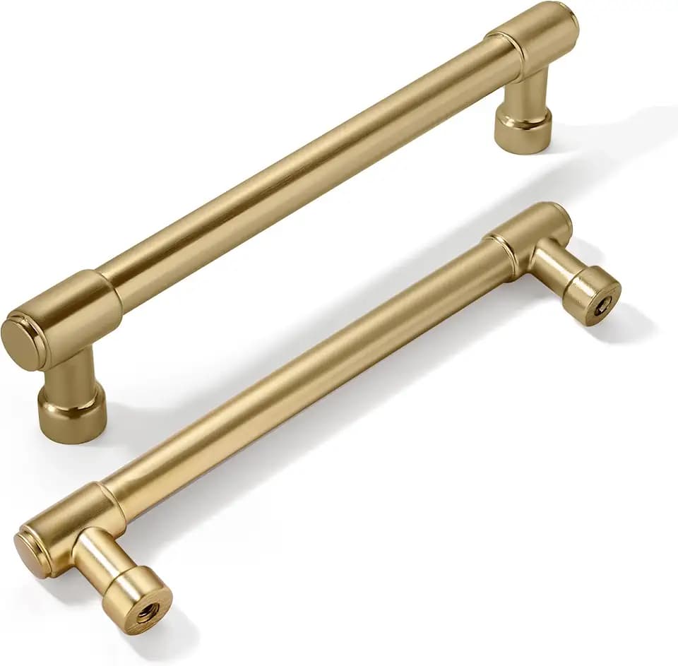 khtumeware 10 Pack 6 Inch(152mm) Champagne Bronze Kitchen Cabinet Handles Warm Brass Cabinet Pulls Gold Kitchen Cabinet Hardware for Cupboard Drawer Pulls Dresser Handle