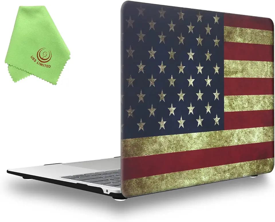 UESWILL Case for MacBook Air 13 inch M1 2018-2022, US Flag