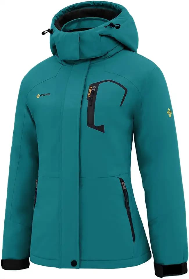 GEMYSE Women's Waterproof Ski Jacket Warm Winter Coat with Detachable Hood