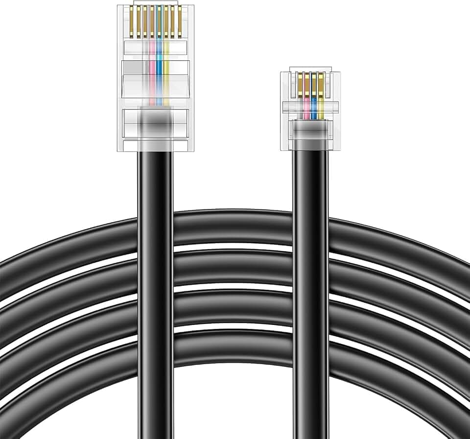 10FT-4Pack RJ45 8P4C to RJ11 6P4C for telephone signal(TEL port) for Landline Telephone Service Fax or Answering, Analog Phone, XXX: NOT for NETWORK signal for Ethernet Device CAT(LAN port), PC