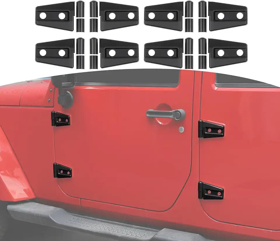 RT-TCZ for Wrangler JK Door Hinge Covers Protector Trim for Jeep Wrangler JK JKU 2007-2017 Matte Black Exterior Accessories 8pcs