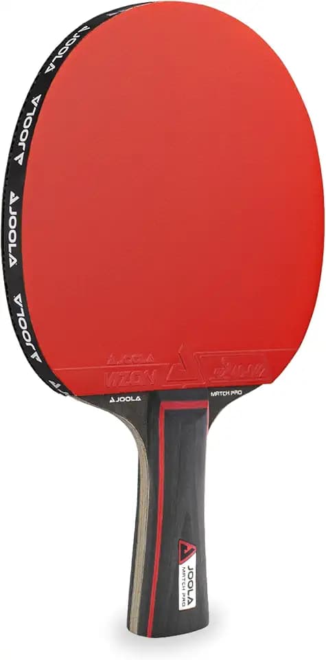 JOOLA Tischtennisschläger Match PRO ITTF genehmigter Allround Wettkampf Tischtennis-Schläger 4 Sterne, 1.8 MM Schwammstärke, Schwarz/Rot