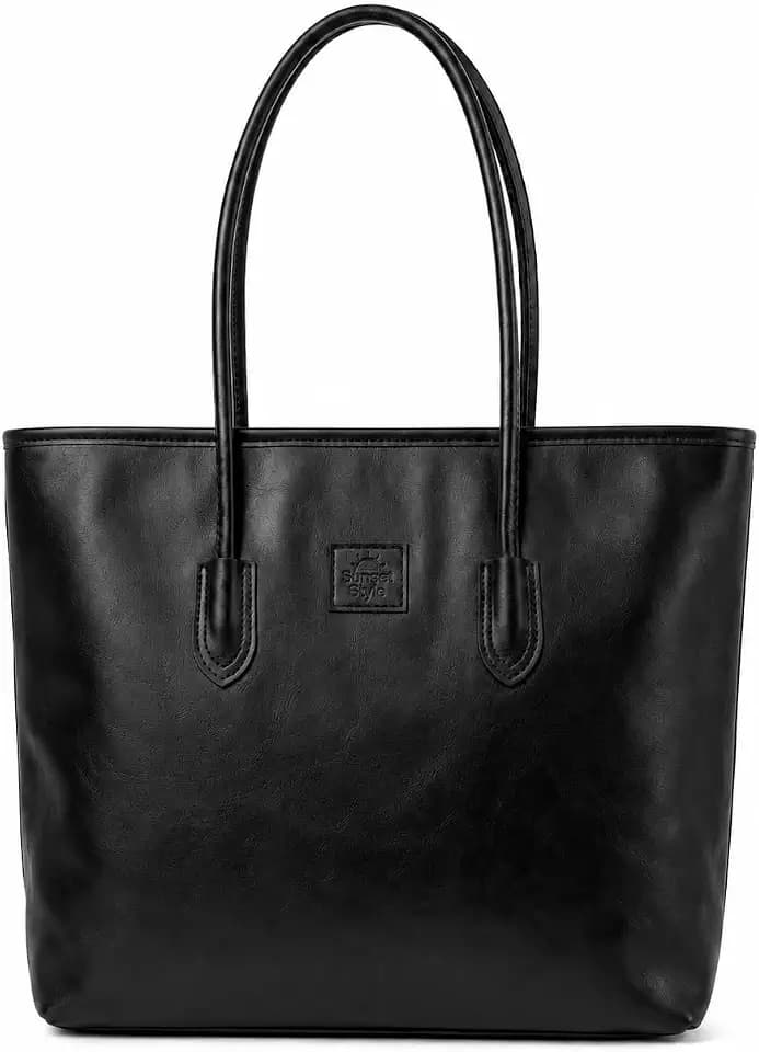 Tote Bag for Women with Zipper, Black