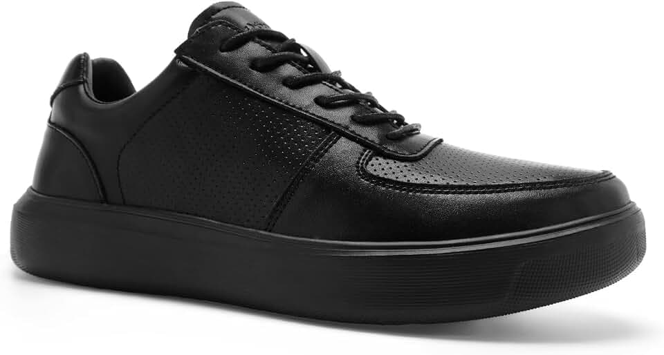 Men's Orthopedic Leather Dress Shoes - Comfortable Supportive Plantar Fasciitis Arch Support Oxford - Casual Vintage Flat Feet Orthotics Walking Shoes for Foot and Heel Pain Relief
