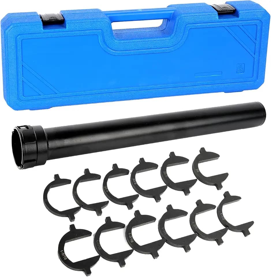 Yonligonju Inner Tie Rod Removal Tool, Master Inner Tie Rod Tool Set with 12 Crowfoot Adapters & 1/2 Inch Drive Tube for Tie Rods Remove & Install Suitable for Domestic & Import Cars(Blue)