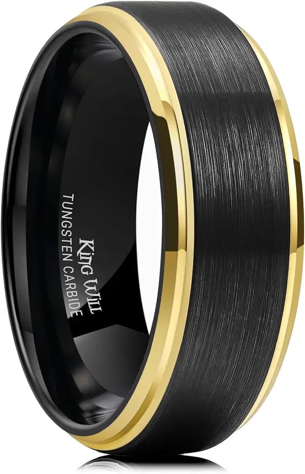 King Will Mens Brushed Tungsten Wedding Band