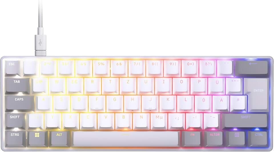 Corsair Clipper PRO MINI 60 SOCD Gaming-Tastatur mit Hall-Effekt – Weiß