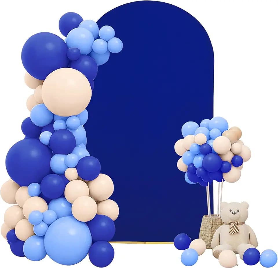 Wedding Arch Cover 6.6FT Royal Blue Spandex Fitted Arch Cover Round Top Stand Covers Double-Side Chiara Cover Backdrop Cover for Wedding Banquet Birthday Party Ceremony Baby Shower Decoration