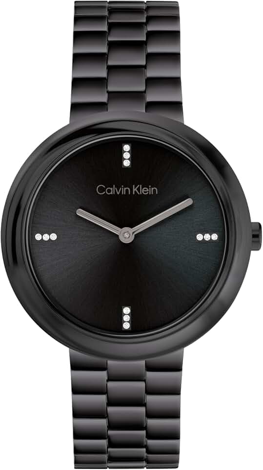 Calvin Klein Twisted Bezel Collection Analoguhr für Damen mit Edelstahlarmband