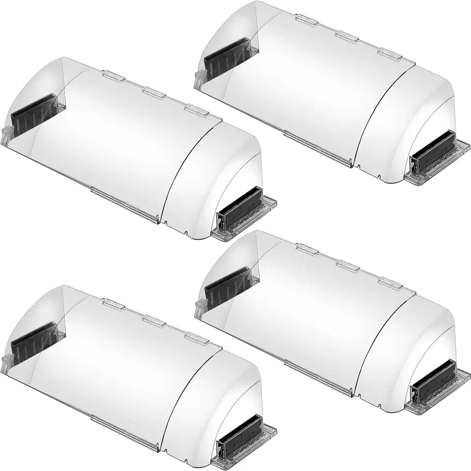 4 Pack Transparent Adjustable Air Deflector for Vents, Sidewalls and Ceiling Registers, 8.5" to 15"