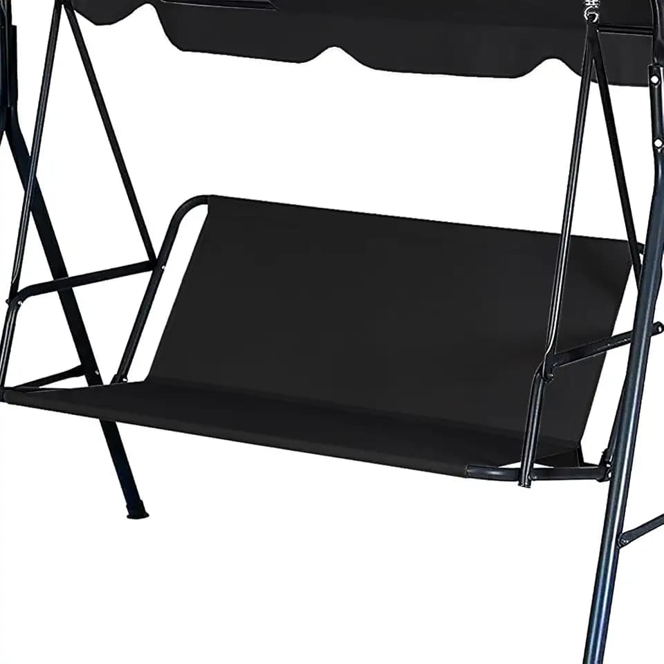 Swing Seat Replacement Covers for Outdoor Patio Swing 3 Seater 600D Upgraded Thicken Oxford Waterproof Fabric Porch Swing Chair Cushion Covers (Black, 58.3" x 19.5" x 19.5")