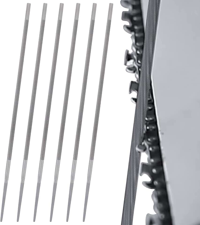 Rundfeilen für KettensäGen 4,8 mm 6 Stück Kettensägenfeile Rundfeile 3/8 zum Instandsetzen und Schärfen Sägeketten Rasenmäher Kettensägenkette Schärfwerkzeuge