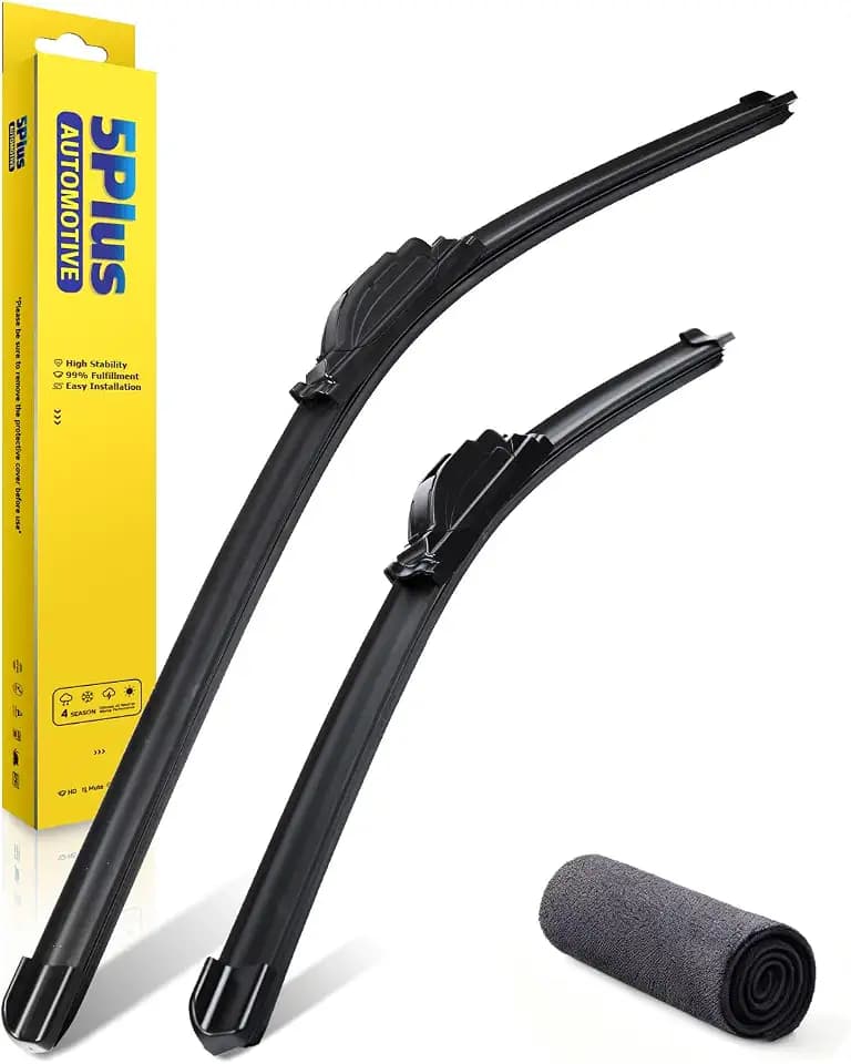 5 PLUS Wiper Blades fits Nissan TITAN 2017-2024 Bundle with Car Wash Towel
