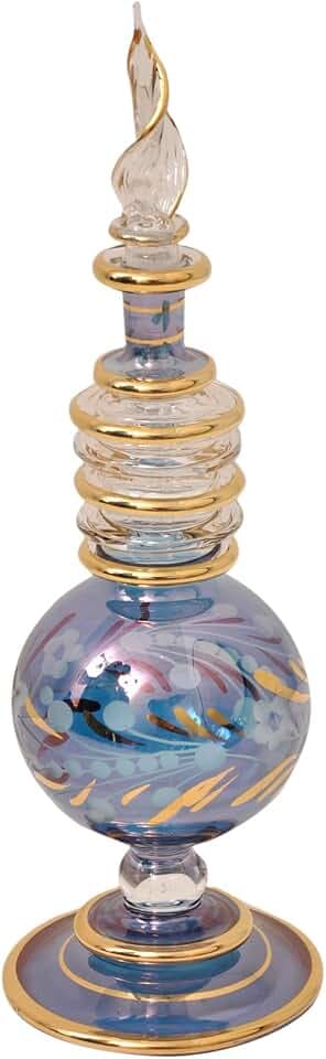CraftsOfEgypt Egyptian Perfume Bottles Single Large Hand Blown Decorative Glass Vial Height inch 7.75 inch (20 cm)