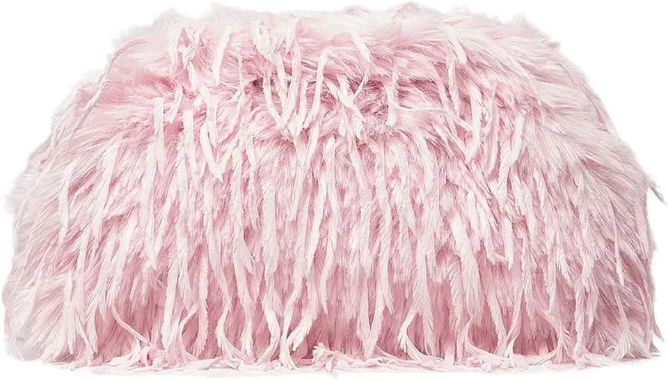 Verdusa Women's Fuzzy Handbags Clutch Purses Y2k Furry Plush Evening Bags