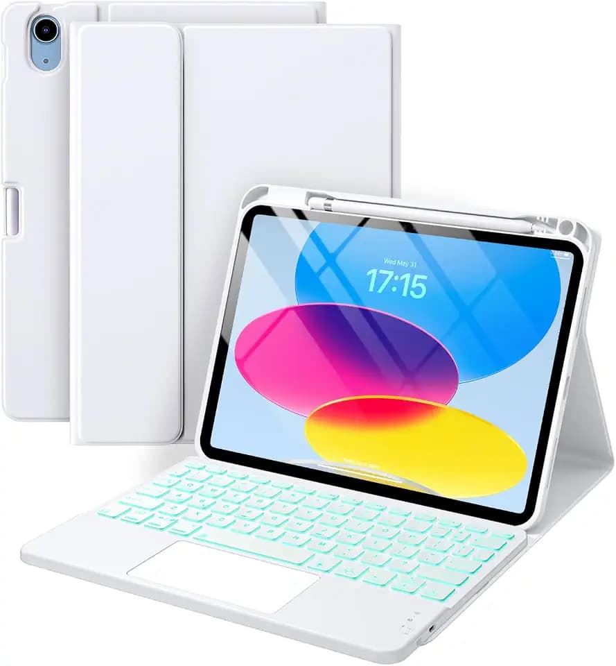 Harvopu for iPad A16 11th/10th Generation Case with Keyboard, Folio Cover
