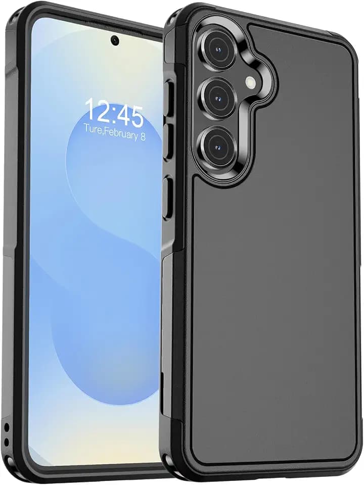 zapica Designed for Samsung Galaxy S25 Case & Galaxy S24 Case, Black