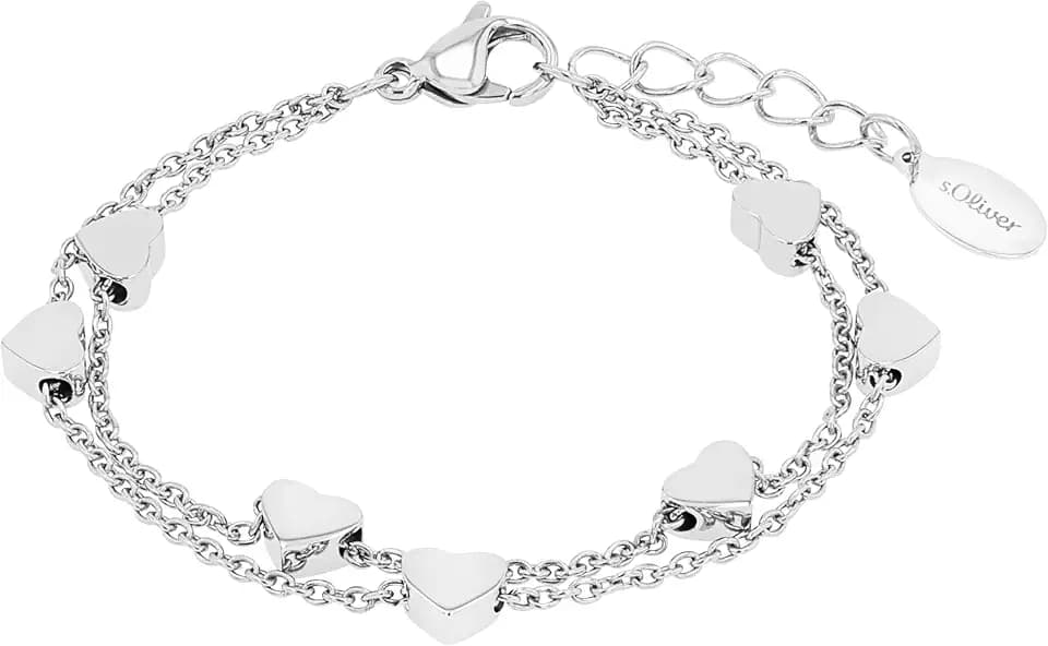 s.Oliver Armband Edelstahl Mädchen Kinder Armschmuck, 14+2 cm, Silber, Kommt in Schmuck Geschenk Box